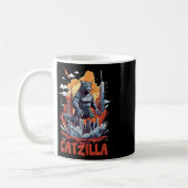 Mug Catzilla Cat City Skyline amusant (Gauche)