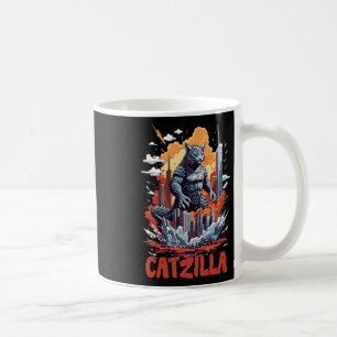 Mug Catzilla Cat City Skyline amusant
