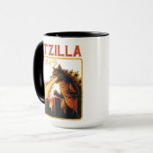 Mug Catzilla Cat Monster Funny Japanese Parody Women M (Devant gauche)