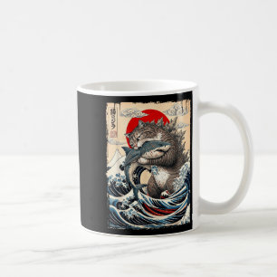 Mug Catzilla contre Meg Art de la Grande Vague japonai