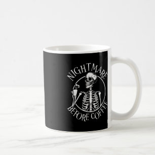 Mug Cauchemar avant café Halloween Squelette Holding