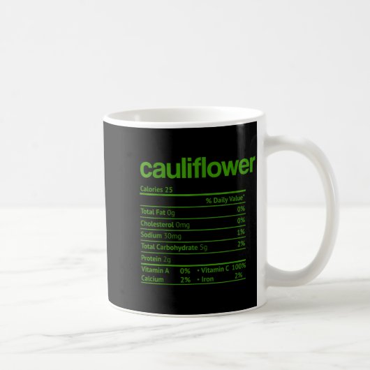 Mug Cauliflower Nutrition Fact Funny Thanksgiving Chri (Droite)