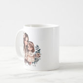 Mug Caution adorable mère et fille (3) (Devant gauche)