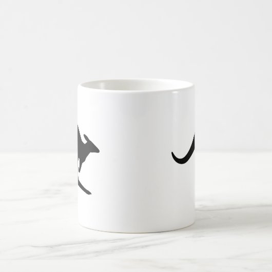 Mug Caution noir et blanc Kangaroo (Centre)