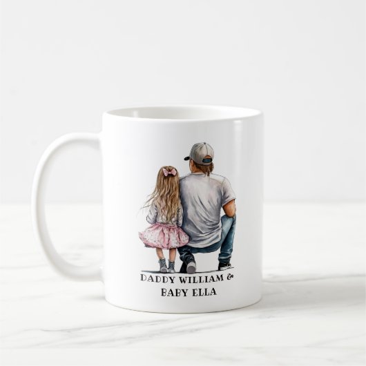 Mug Caution père et fille noire (11) (Gauche)