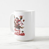 Mug Cavalier à cheval Joyeux Noël (Devant gauche)
