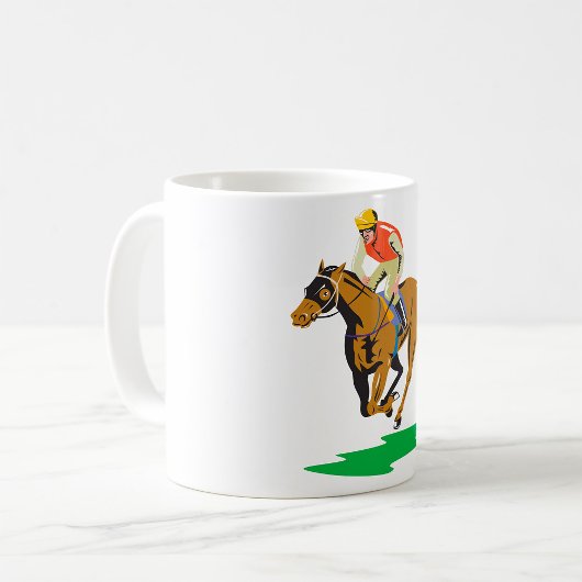 Mug Cavalier de course de chevaux au galop