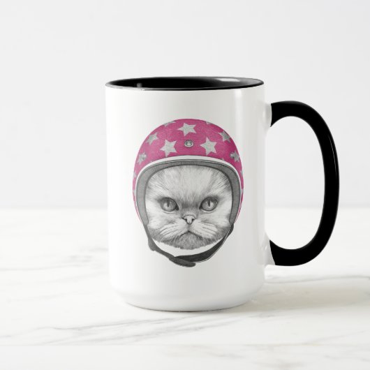 Mug Cavalier de moto de chat persan (Droite)