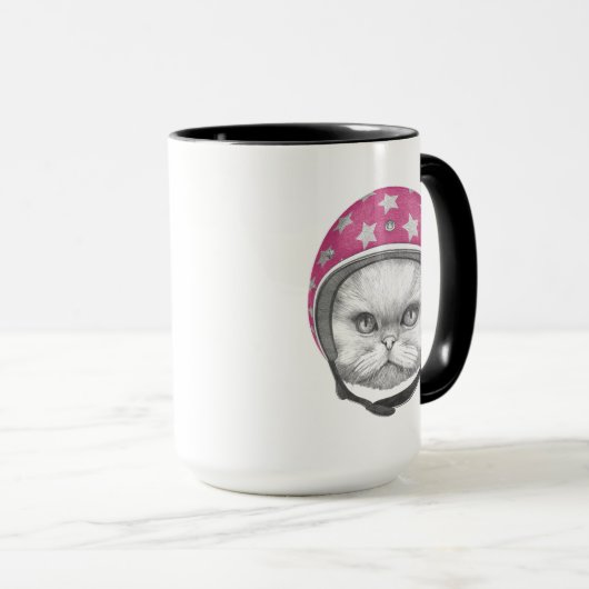 Mug Cavalier de moto de chat persan (Devant droit)