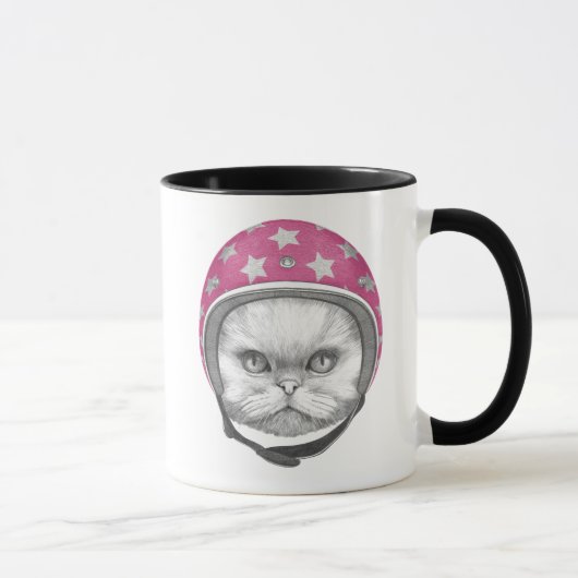 Mug Cavalier de moto de chat persan (Droite)