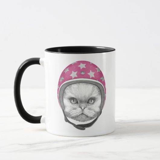 Mug Cavalier de moto de chat persan (Gauche)