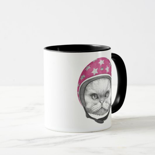 Mug Cavalier de moto de chat persan (Devant droit)