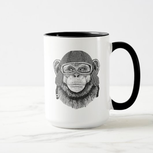 Mug Cavalier de moto de chimpanzé (Droite)