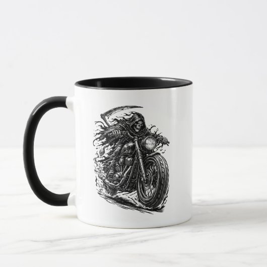 Mug Cavalier de moto Reaper voilé (Gauche)