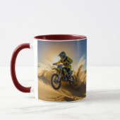 Mug Cavalier de motocross roulant dans les dunes (Gauche)