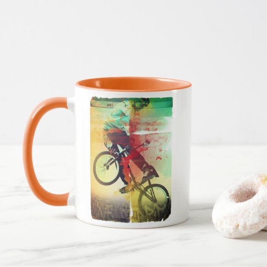 Mug Cavalier de vélo BMX Trick (Avec donut)