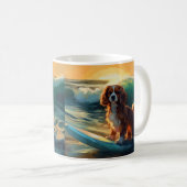 Mug Cavalier King Beach Surf Peinture (Devant droit)