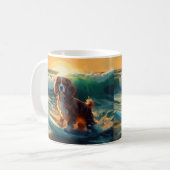 Mug Cavalier King Beach Surf Peinture (Devant gauche)