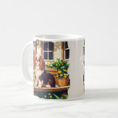 Mug Cavalier King Charles Pastel avec fleurs (Devant gauche)