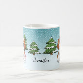 Mug Cavalier King Charles Spaniel Blenheim en Hiver (Centre)