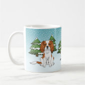 Mug Cavalier King Charles Spaniel Blenheim en Hiver (Gauche)