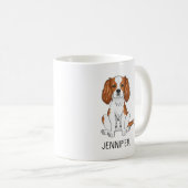 Mug Cavalier King Charles Spaniel Blenheim & Nom (Devant droit)