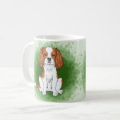 Mug Cavalier King Charles Spaniel Blenheim sur fond ve (Devant gauche)