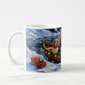 Mug Cavalier King Charles Spaniel Christmas Boat (Gauche)