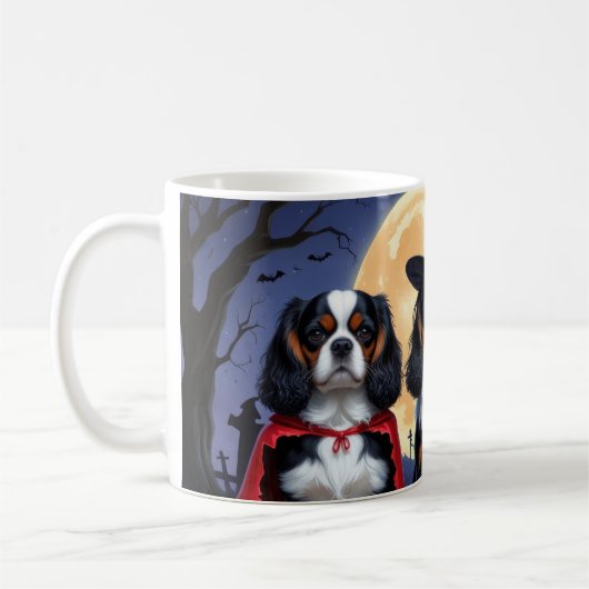 Mug Cavalier King Charles Spaniel Citrouille Halloween (Gauche)