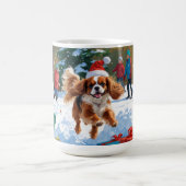 Mug Cavalier King Charles Spaniel Neige avec Noël (Centre)