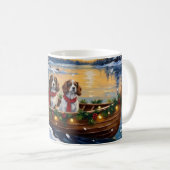 Mug Cavalier King Charles Spaniel Noël Bateau (Devant droit)