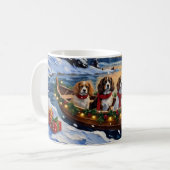 Mug Cavalier King Charles Spaniel Noël Bateau (Devant gauche)