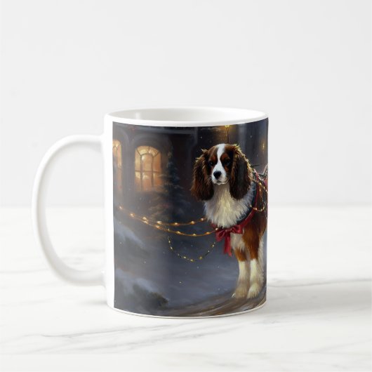 Mug Cavalier King Charles Spaniel Noël Festive (Gauche)