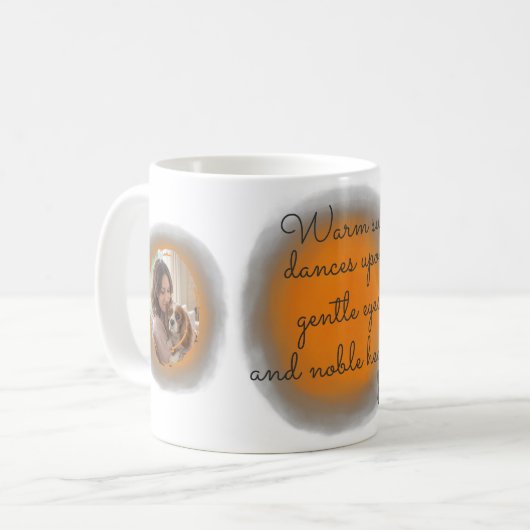 Mug Cavalier King Charles Spaniel Pastel Orange Custom (Devant gauche)
