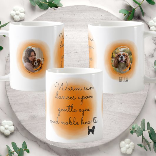 Mug Cavalier King Charles Spaniel Pastel Orange Custom