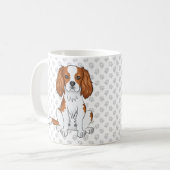 Mug Cavalier King Charles Spaniel & Pattes de Blenheim (Devant gauche)