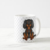 Mug Cavalier King Charles Spaniel & Pattes noir et fau (Devant droit)
