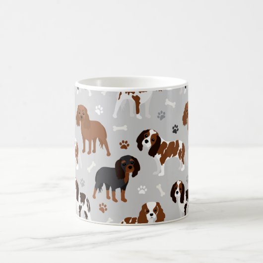 Mug Cavalier King Charles Spaniel Paws and Bones (Centre)