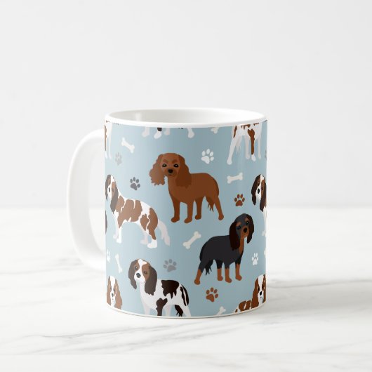 Mug Cavalier King Charles Spaniel Paws and Bones (Devant gauche)