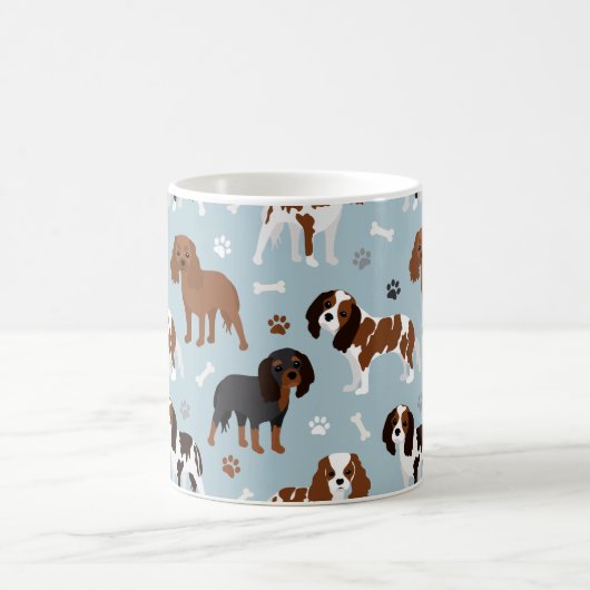 Mug Cavalier King Charles Spaniel Paws and Bones (Centre)