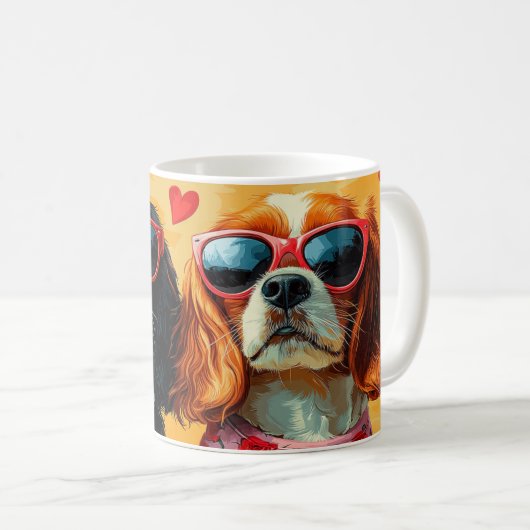 Mug Cavalier King Charles Spaniel Saint-Valentin (Devant droit)