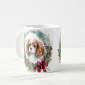 Mug Cavalier King Christmas Wreath Festive Pup (Devant gauche)