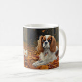 Mug Cavalier King en automne Feuilles automne Inspirat (Devant droit)