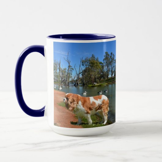 Mug Cavalier Spaniel Et Pélicans, (Gauche)