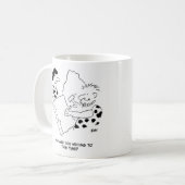 Mug Caveman Ecrire une lettre caricature (Devant gauche)