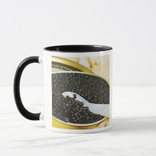 Mug Caviar noir et cuillère en nacre pour