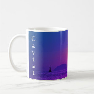 Mug Cavtat, Croatie vue sur le coucher de soleil Filtr