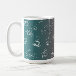 Mug Ce charmant motif de gribouillis de thé et de café