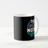 Mug Ce Monde a Besoin de Vous Design Tri-Blend Premium (Devant droit)