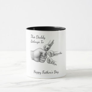 Mug Ce papa appartient à - Don avec les noms des enfan